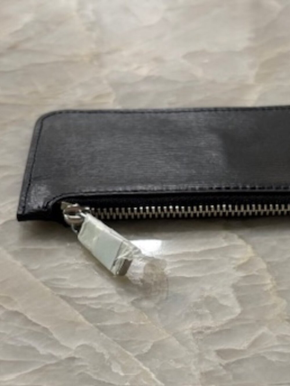 Lauren Ralph Lauren Zip Coin Wallet Purse Pouch Black Cow Leather 6"W x 3"H NWOT - Picture 6 of 9